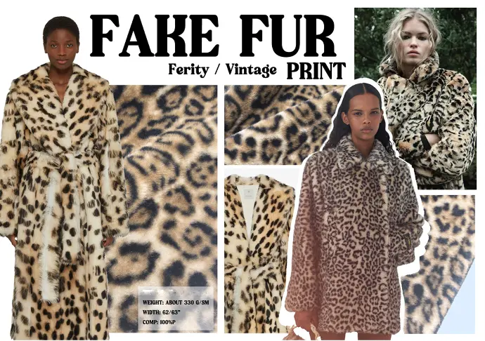 FAKE FUR FERITY/VINTAGE PRINT