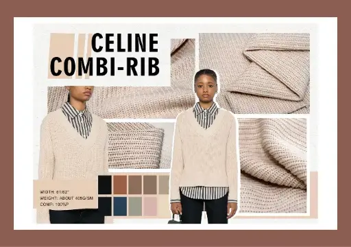 [100P] CELINE COMBI-RIB