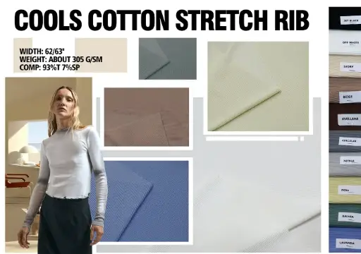 [93T 7SP] COOLS COTTON STRETCH RIB